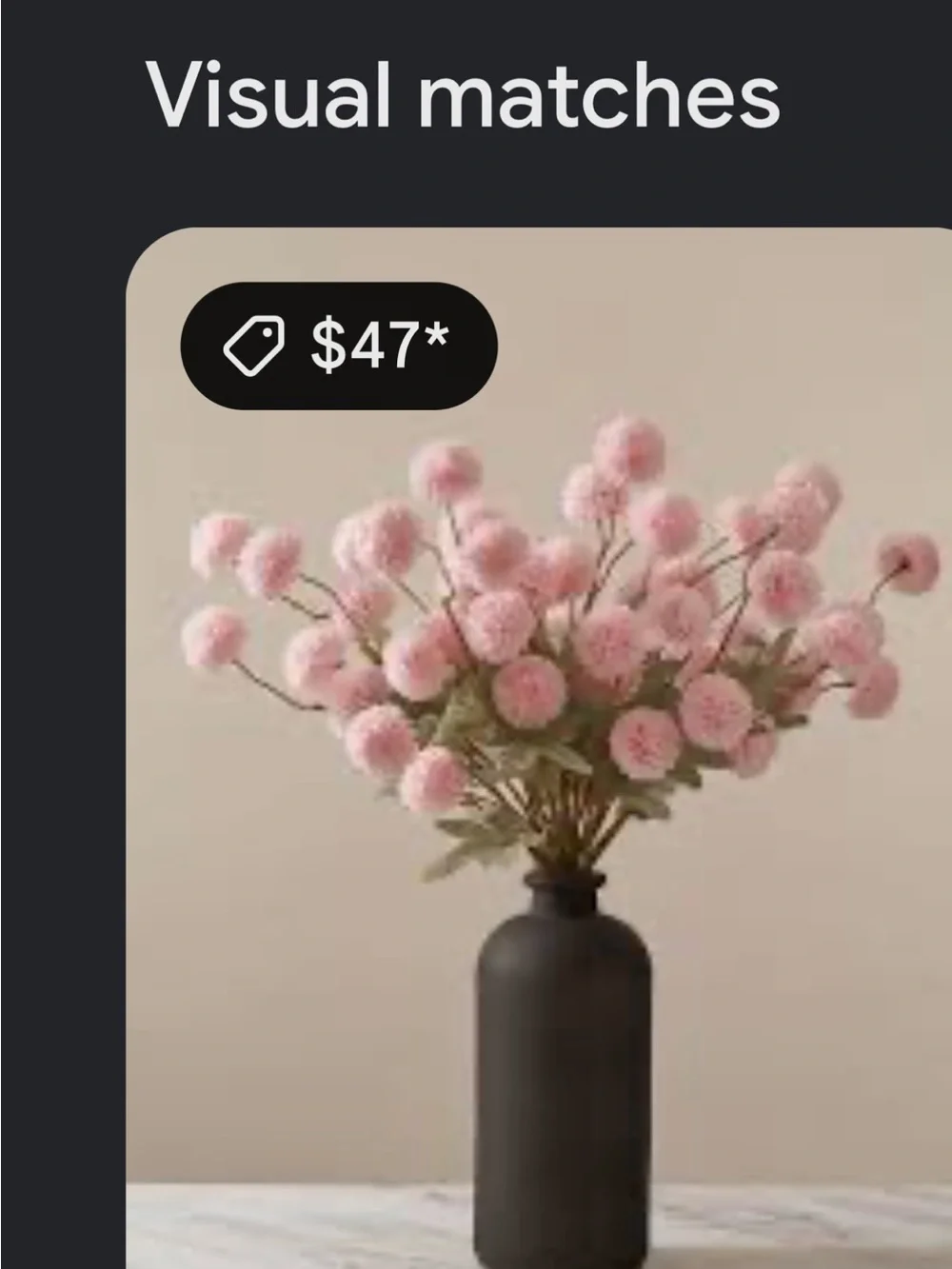 Vintage Pink Pom-Pom Floral Arrangement in Aged Patinated Green “Florists” Vase - Picture 11 of 11